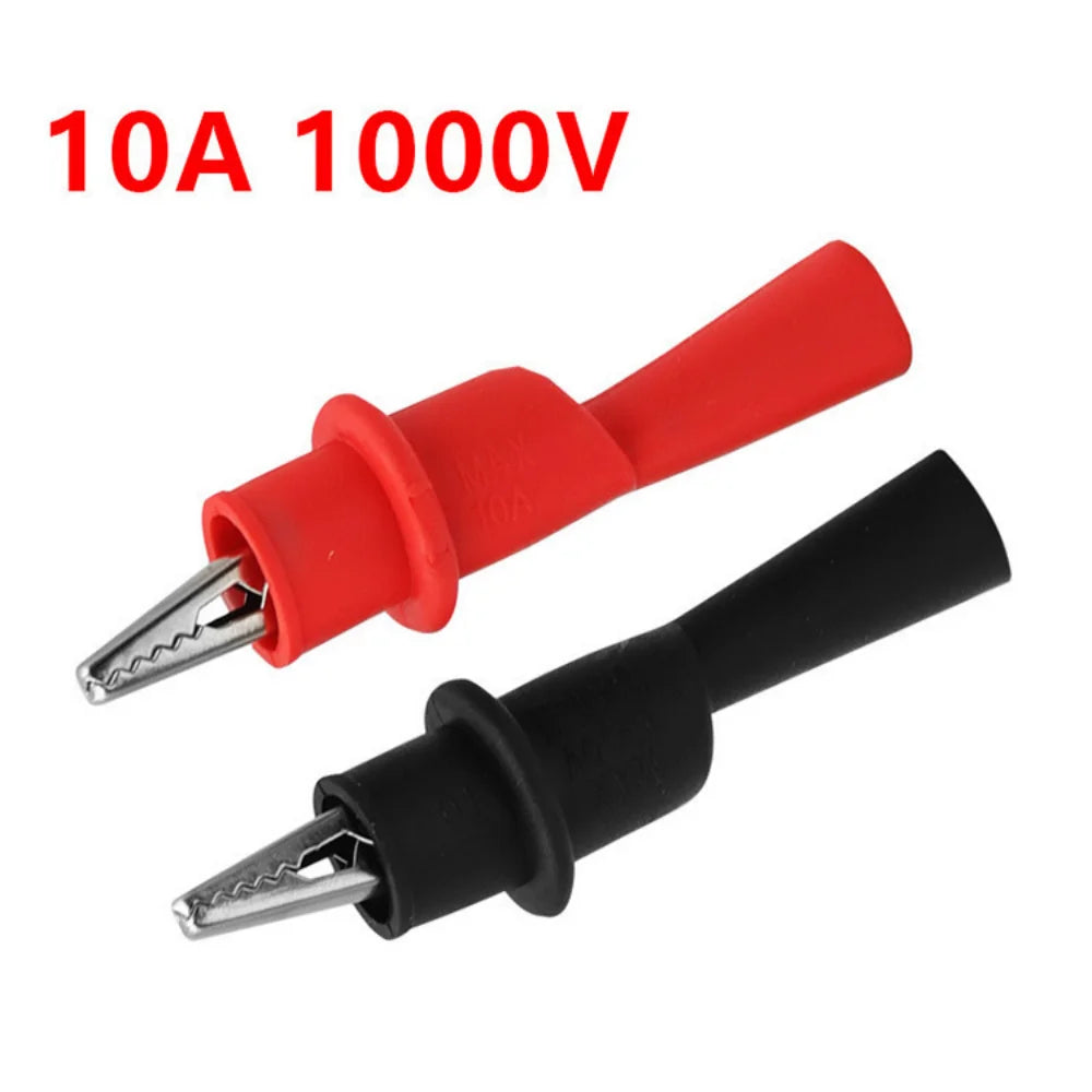 Multimeter Test Clips 10A 1000V Red & Black Clamp Set