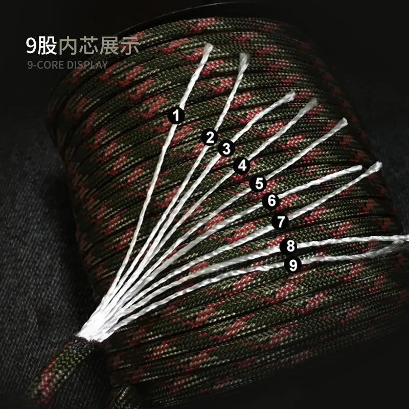 550 Paracord Rope – 9 Core 4mm Outdoor Cord