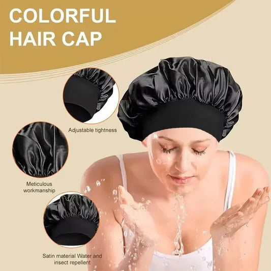 Satin Hair Bonnet for Sleeping – Large Silk Lined Hair Wrap Cap