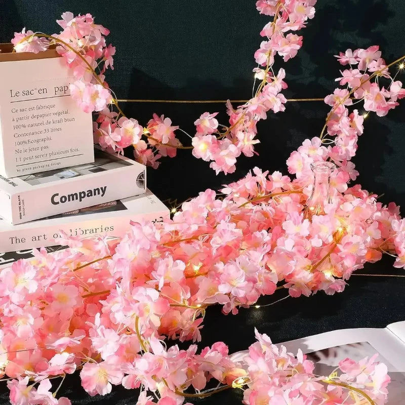 Cherry Blossom String Lights with 20 LEDs for Bedroom & Party Decor
