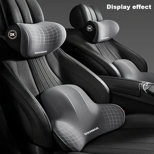 Car Neck and Lumbar Support Pillow Set with Memory Foam