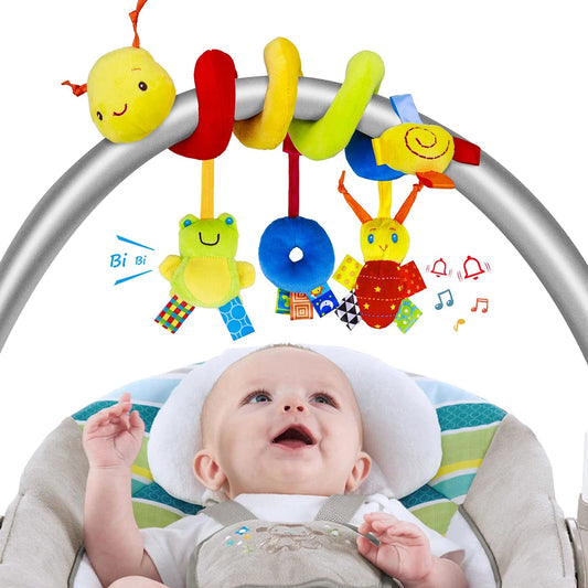 Baby Stroller Toy Plush Spiral Rattle for Crib and Car Seat