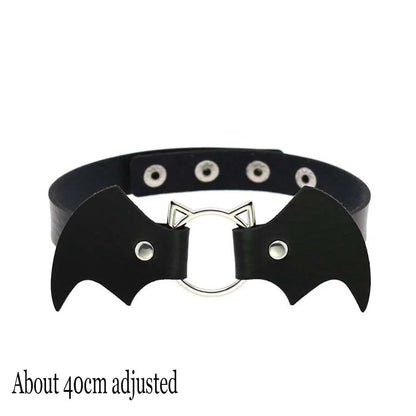 Woman Black Punk Choker Collar Necklace Sexy PU Leather Heart Lock Key Spike Chocker Gothic Cosplay Accessories Party Jewelry