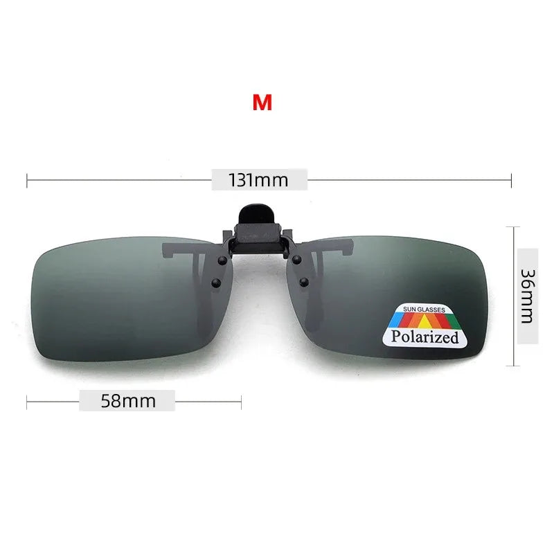 Polarized Clip-On Sunglasses Flip Up UV Protection Lens Clips