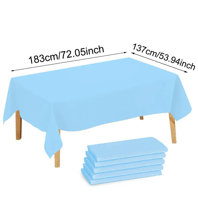 Disposable Plastic Tablecloth 137×183cm Rectangle Table Cover