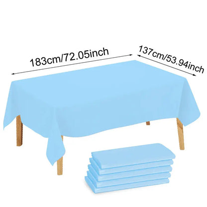 Disposable Plastic Tablecloth 137×183cm Rectangle Table Cover