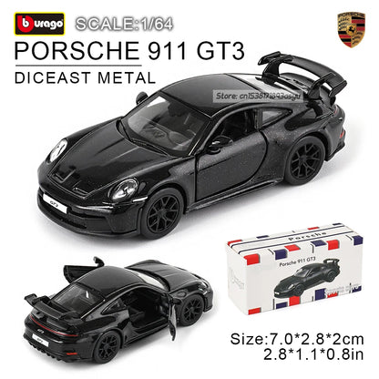 Bburago 1:64 golf Porsche 911 Shelby Raventon Mustang Lamborghini Collection Series Car Die Casting Model Gift Toy