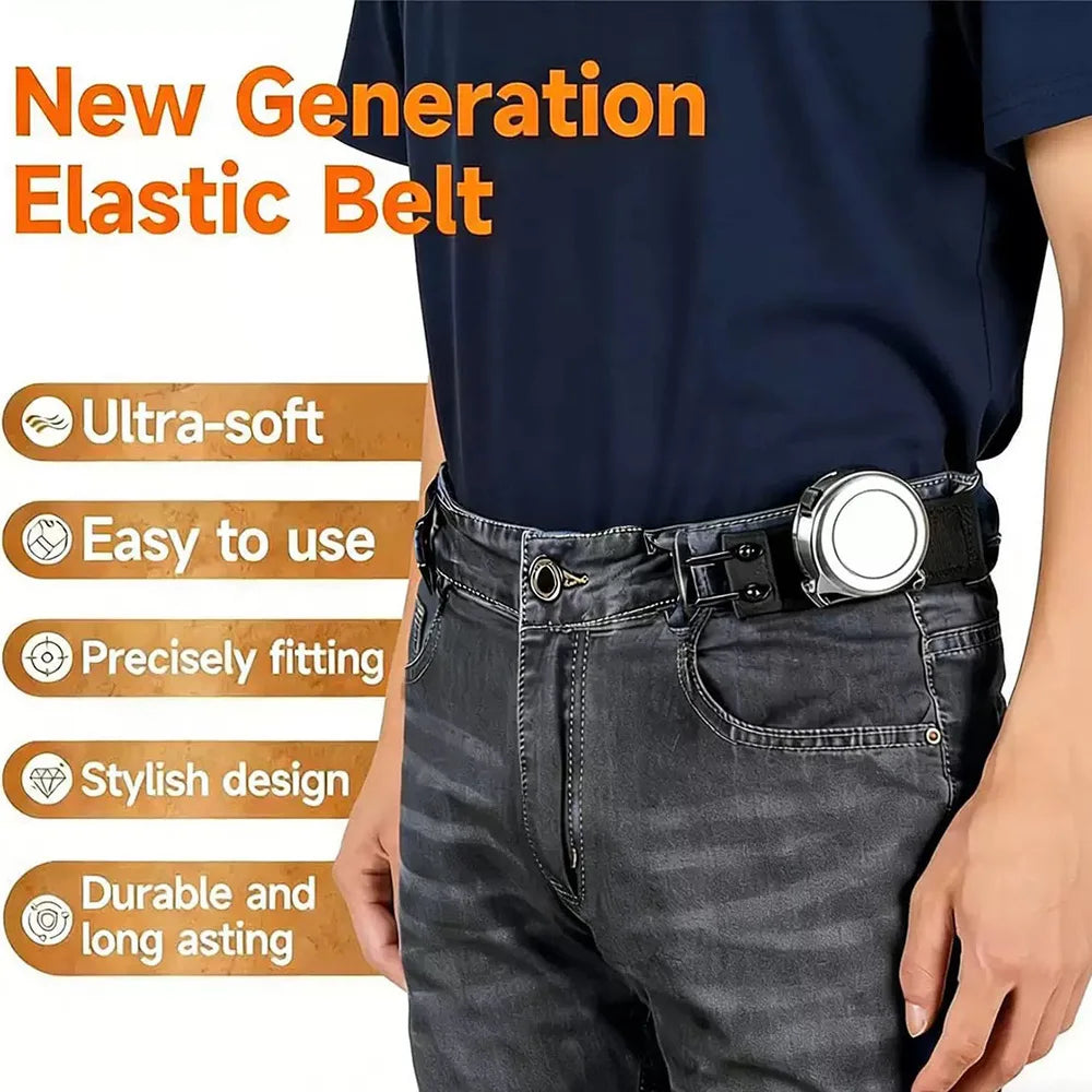 Adjustable Waistband Buckle with Elastic Strap and Metal Hooks