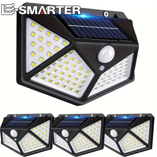 Solar Outdoor Wall Light with 100 LEDs for Garden & Patio