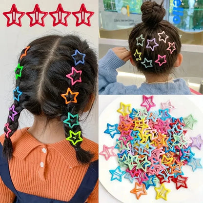 Star Hair Clips – 20 Colorful Barrettes for Girls and Women