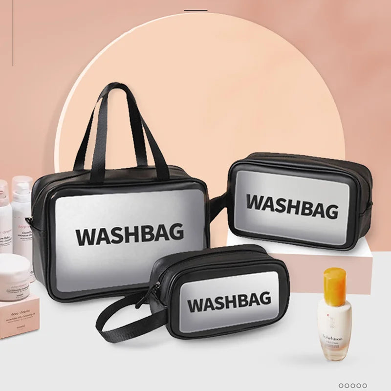 Waterproof Travel Makeup Bag with Transparent Large Capacity Design
