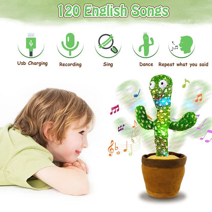 Dancing Cactus Toy with Music, Voice Repeat and Interactive Features