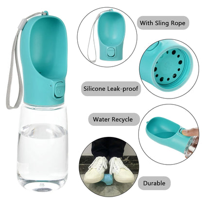 Dog Water Bottle with Drinking Bowl for Walking and Travel