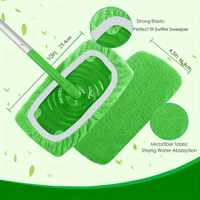 Reusable Mop Pads for Floor Cleaning – 4 Pack Replacement Pads