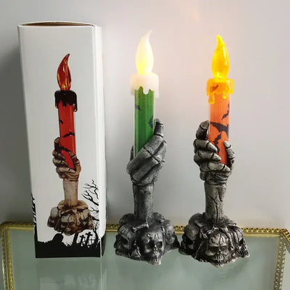 Halloween Skeleton Candle – LED Ghost Hand Haunted House Decor