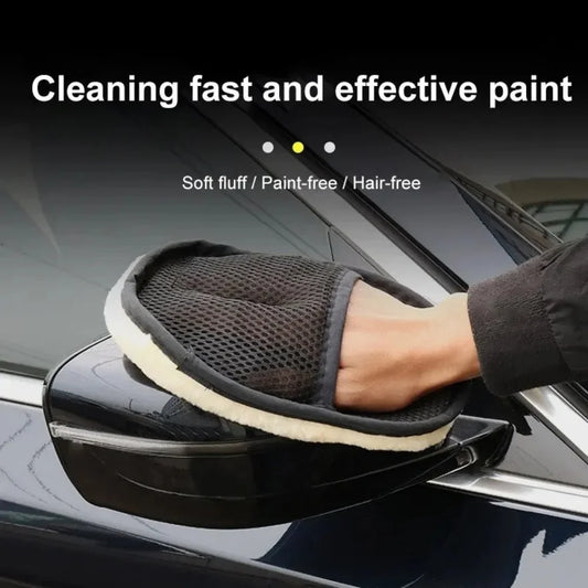 Plush Car Wash Mitt Soft Absorbent Cleaning Glove for Cars