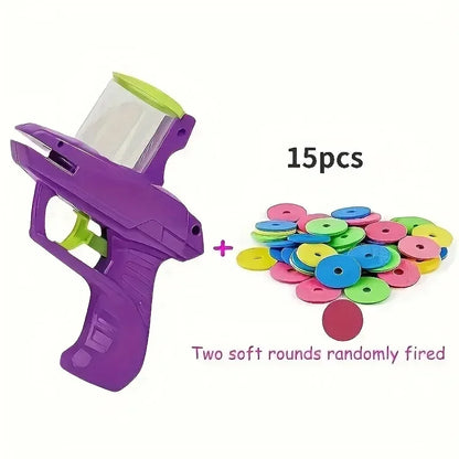 Cat Disc Launcher Toy with 15 Reusable Foam Discs for Interactive Play