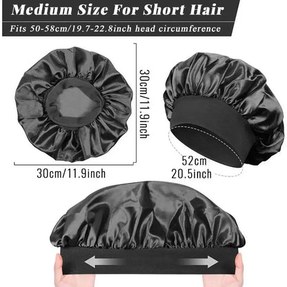 Satin Hair Bonnet for Sleeping – Large Silk Lined Hair Wrap Cap