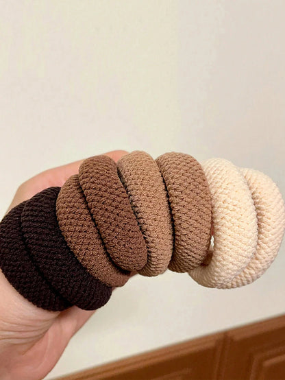 Scrunchie Hair Ties – Thick Elastic Bands in Mixed Colors, 5 or 10 Pack