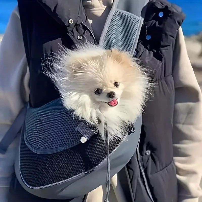 Dog Sling Carrier – Breathable Pet Travel Crossbody Backpack