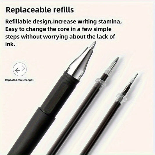 Black Gel Pens 0.5mm Fine Tip Quick Dry Pens for School and Office