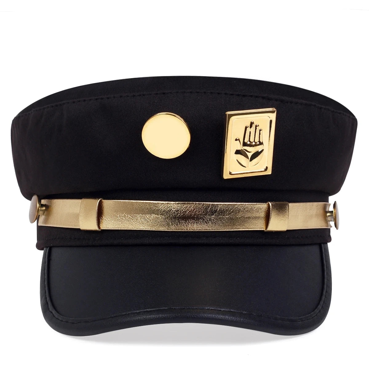 Anime JoJo's Bizarre Adventure Kujo Jotaro Cosplay Cap Unisex Adult Metal Badge Hat Prop