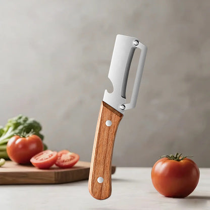 Vegetable Peeler with Stainless Steel Blade and Wooden Handle