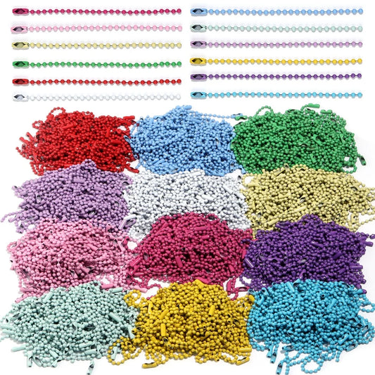 Ball Chain Keychains – 100pcs Metal Bead Chains for DIY Crafts