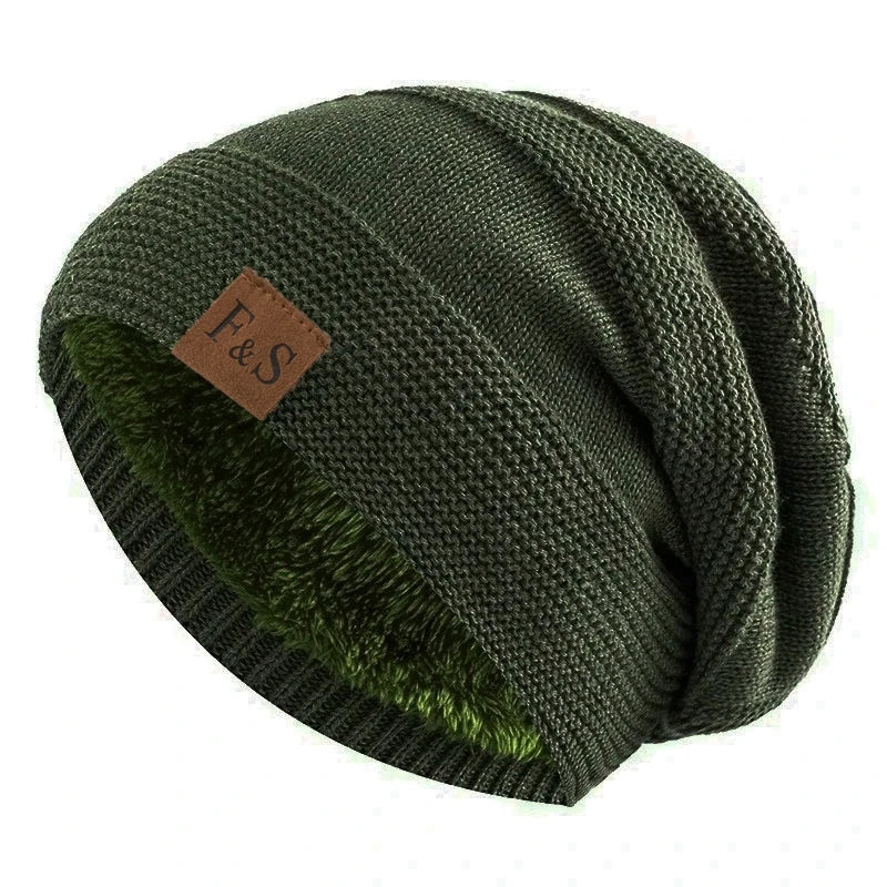 Winter Beanie Hat – Fur Lined Slouchy Knit Cap for Men & Women