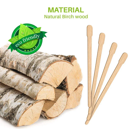 100 Pack Wooden Wax Sticks for Hair Removal and Eyebrow Waxing