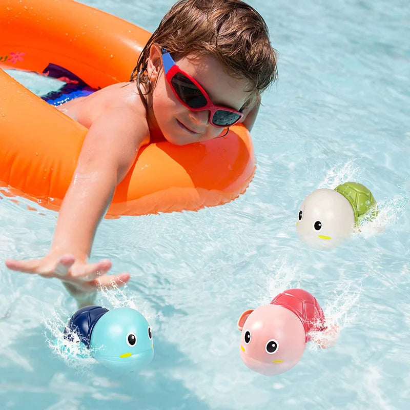 Baby Bath Toys – Wind-Up Swimming Turtle & Whale Water Toys