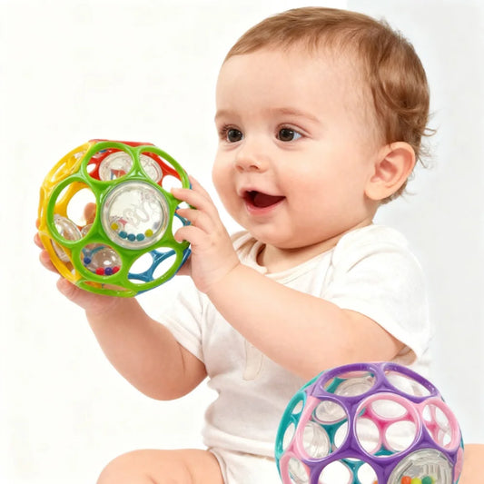 Baby Rattle Ball Soft Sensory Grasping Toy with Bell