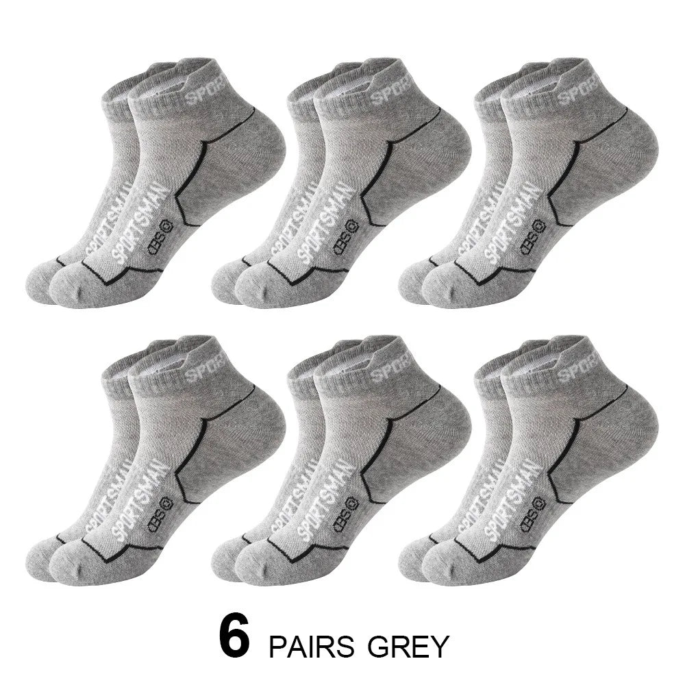 6 Pairs Men's Athletic Socks Breathable Low Cut Sports Socks