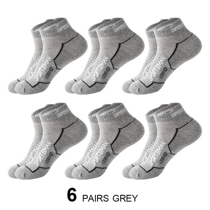 6 Pairs Men's Athletic Socks Breathable Low Cut Sports Socks