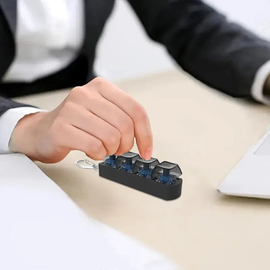 Keyboard Fidget Toy – 4 Key Mechanical Keychain Fidget