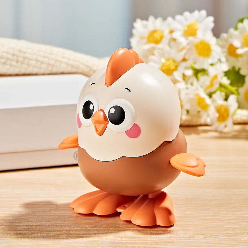 Colorful Wind Up Chick Toy with Crawling and Swinging Action