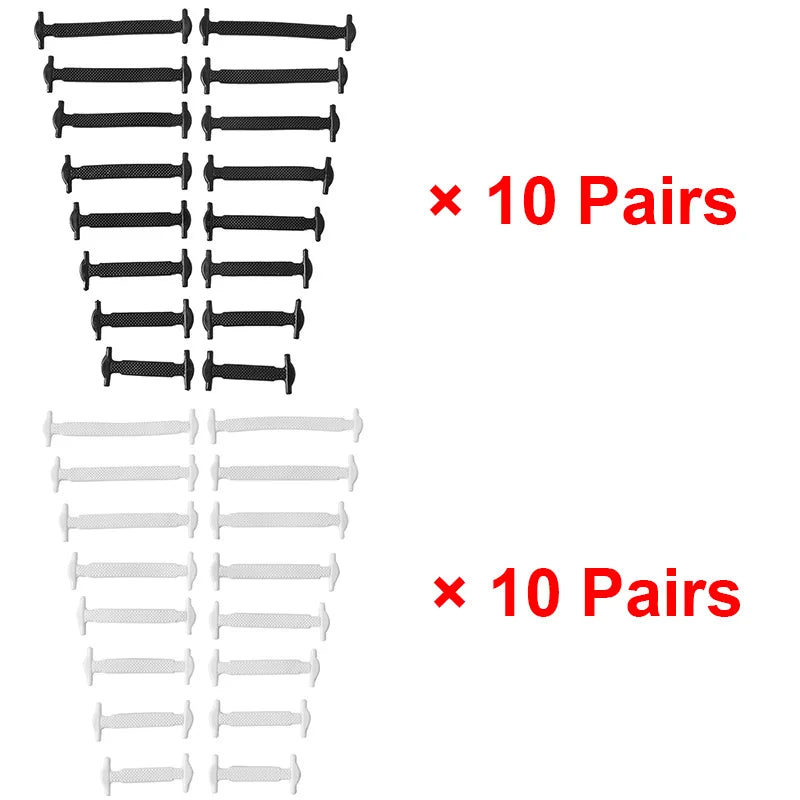 No Tie Shoelaces Silicone Elastic Laces for Easy Slip-On Shoes