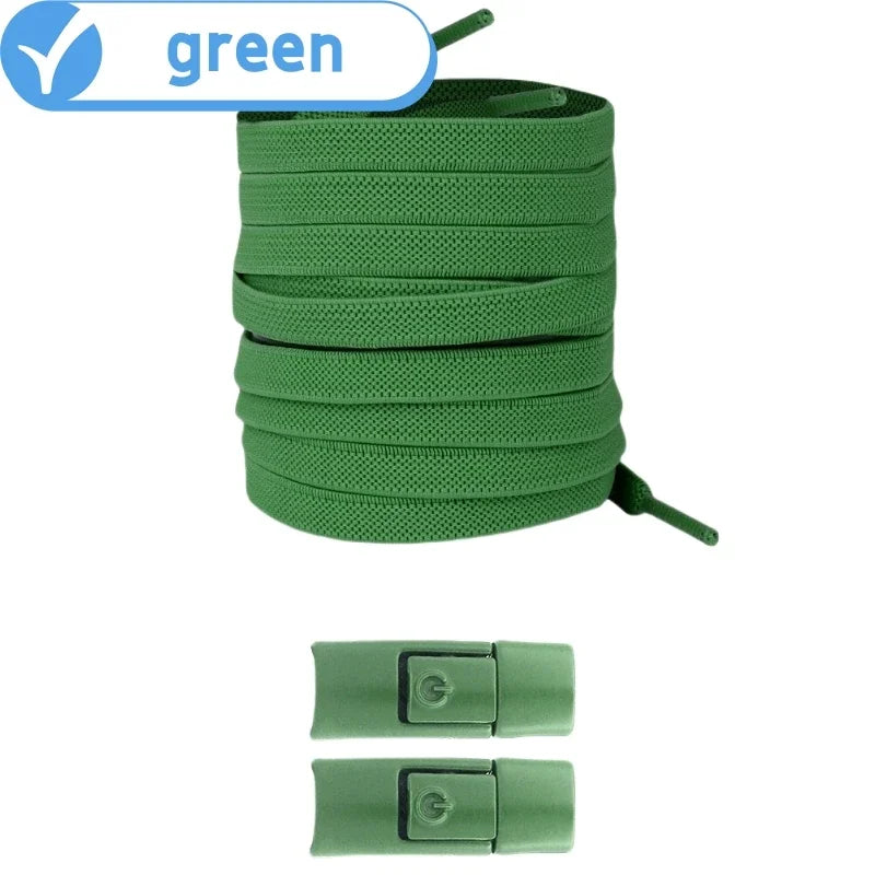 No Tie Shoe Laces with Press Lock Elastic Flat Shoelaces