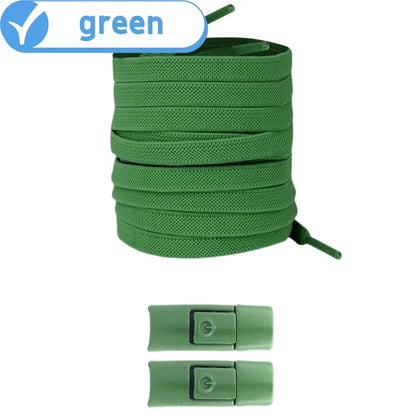 No Tie Shoe Laces with Press Lock Elastic Flat Shoelaces