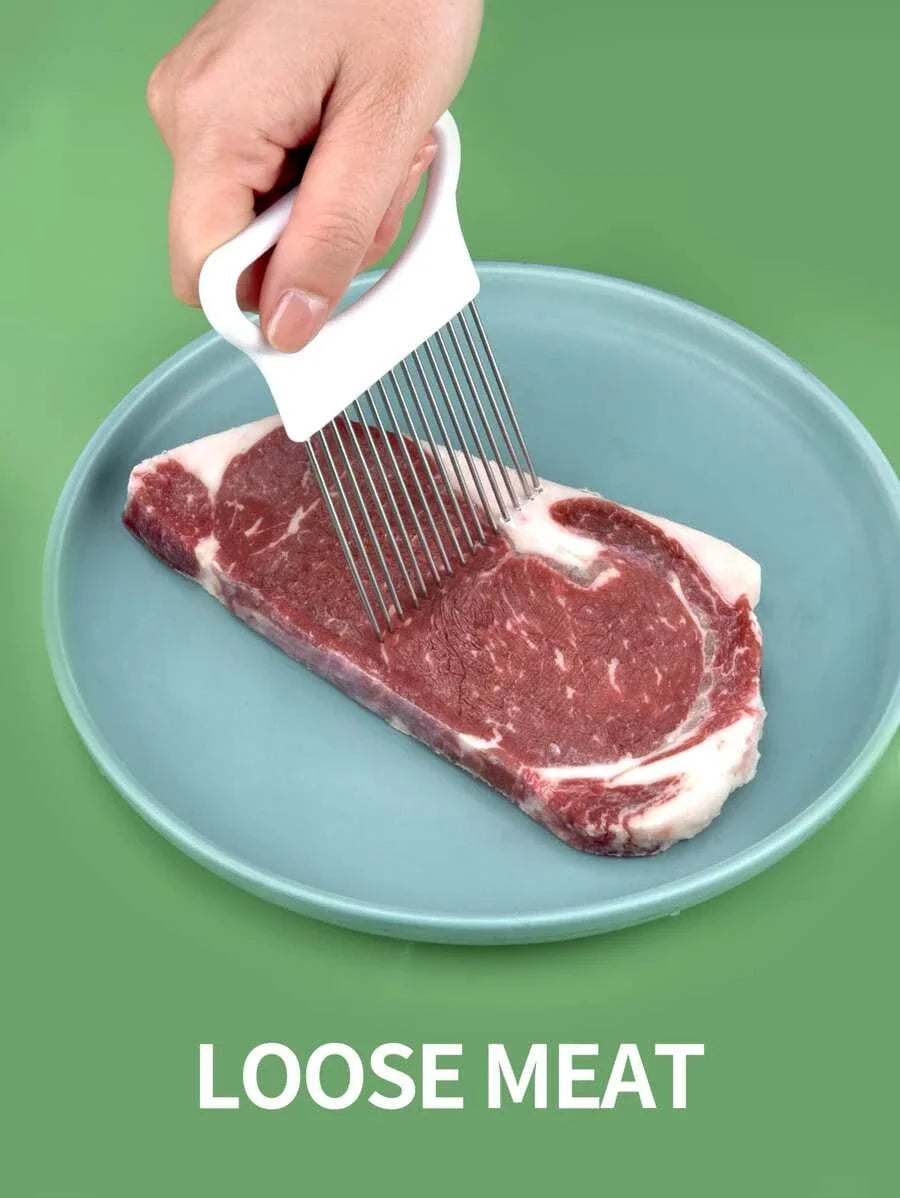 Onion Slicer Holder Stainless Steel Vegetable Cutting Guide