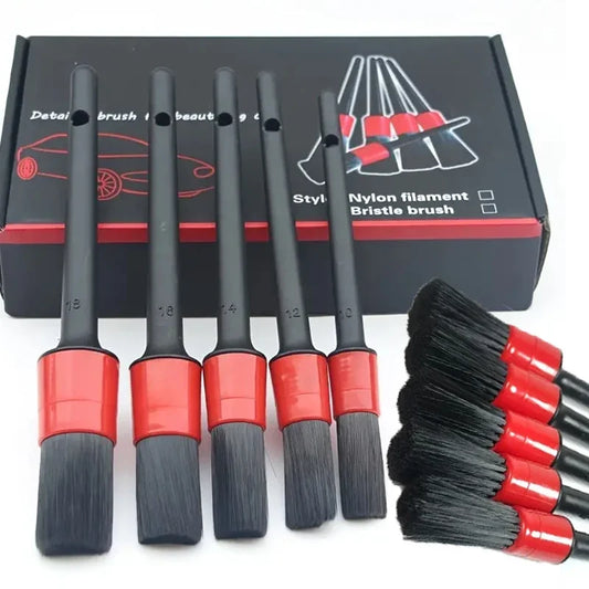 5PCS Car Detailing Brush Set for Interior, Wheels and Rims